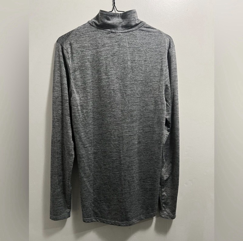 Spyder Active Men's S Gray 1/4 Zip Mock Neck Long Sleeve Polyester Pullover gallery