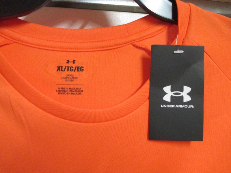 UNDER ARMOUR (LOOSE) "CLASSIC" MENS T SHIRT (XL) NWT ORANGE W/CAMO LOGO gallery
