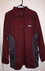 Reebok Long Sleeve Pull Over Men’s Shirt Burgundy-Gray Color Size 2XL