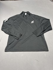 Snap On Tools 1/4 Zip Pullover Shirt Top Black Spell Out Mens Large Lightweight