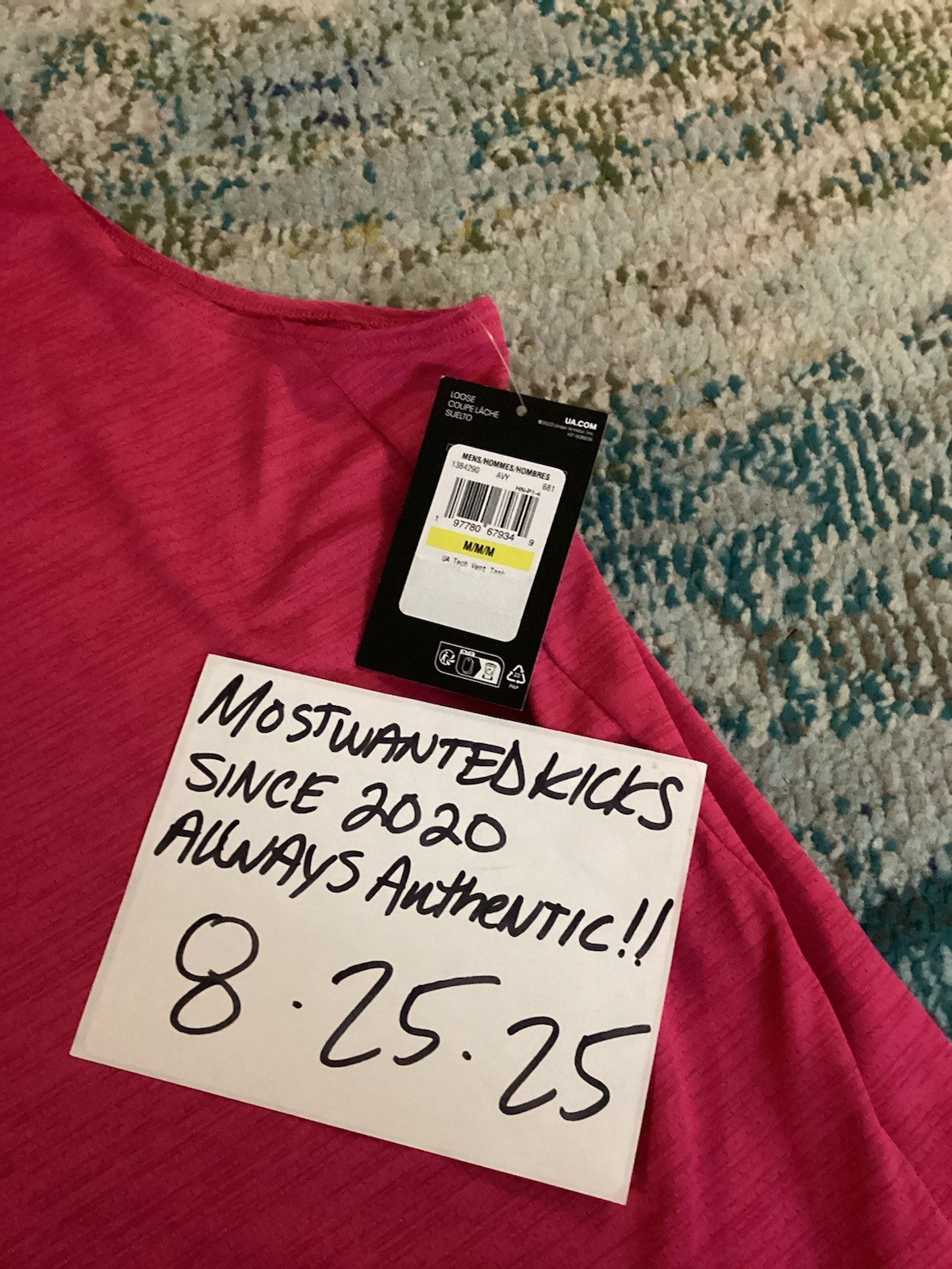 NWT Under Armour Tech Vent Shaded Fuchsia & Black Tank Men’s Sz M FREE SHIP!! gallery