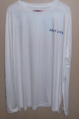 Salt Life Performance SLX Performance L/S Men’s Medium Shirt Top White UV 30 New