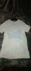 Nike Men’s T-Shirt White Grey Mint EUC Print size medium. Very clean