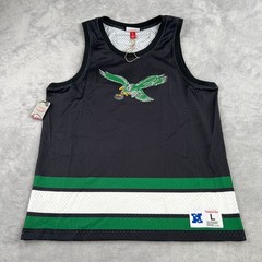 Mitchell & Ness Eagles Mesh Tank Top L Black NWT Philadelphia NFL Mens Jersey