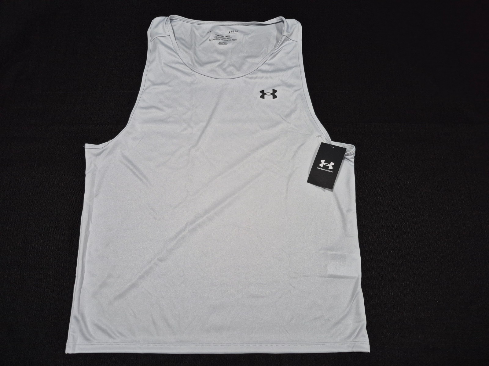 Under Armour Mens Velocity SL Light Gray Tank Heat Gear Loose 1383408-015 gallery