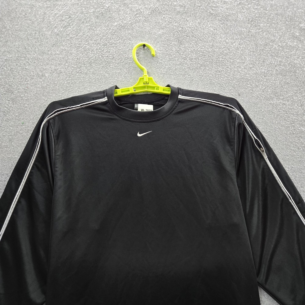 Nike Men Shirt M Black Dri-Fit Activewear Mini Center Swoosh Embroidered Logo