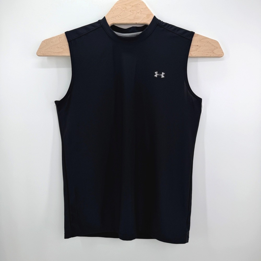 Under Armour HeatGear Sleeveless Shirt Mens MD Black Workout Training Tank Gym
