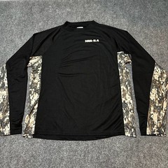 NRA ILA Shirt Mens Large Black Camo Trim Pullover Raglan Long Sleeve Outdoors