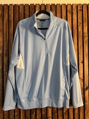 Zero Restriction Performance Golf Quarter Zip, Mens Large, Light Blue