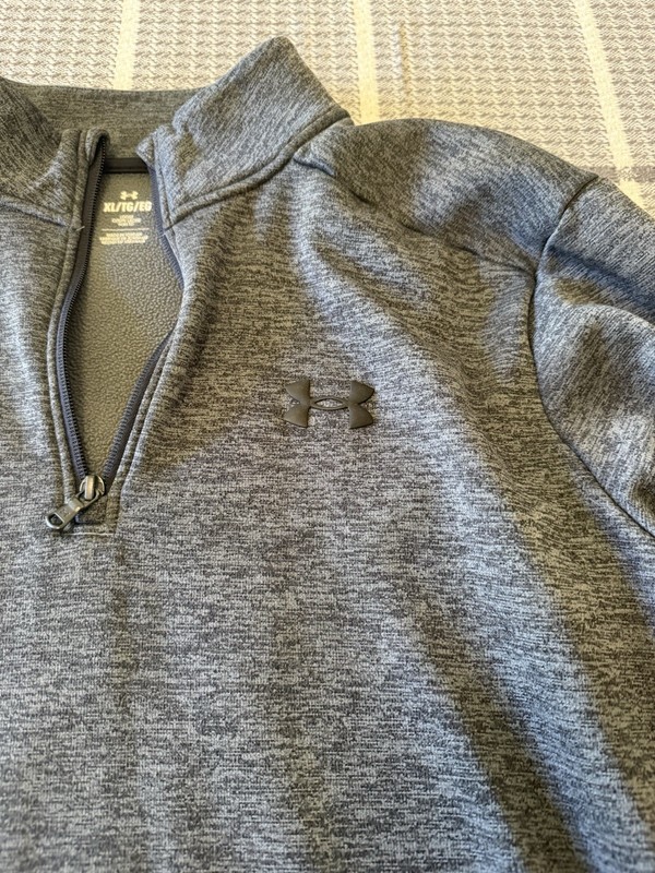 Under Armour Men's 1/4 Zip Fleece Pullover Mock Neck Loose XL Gray gallery