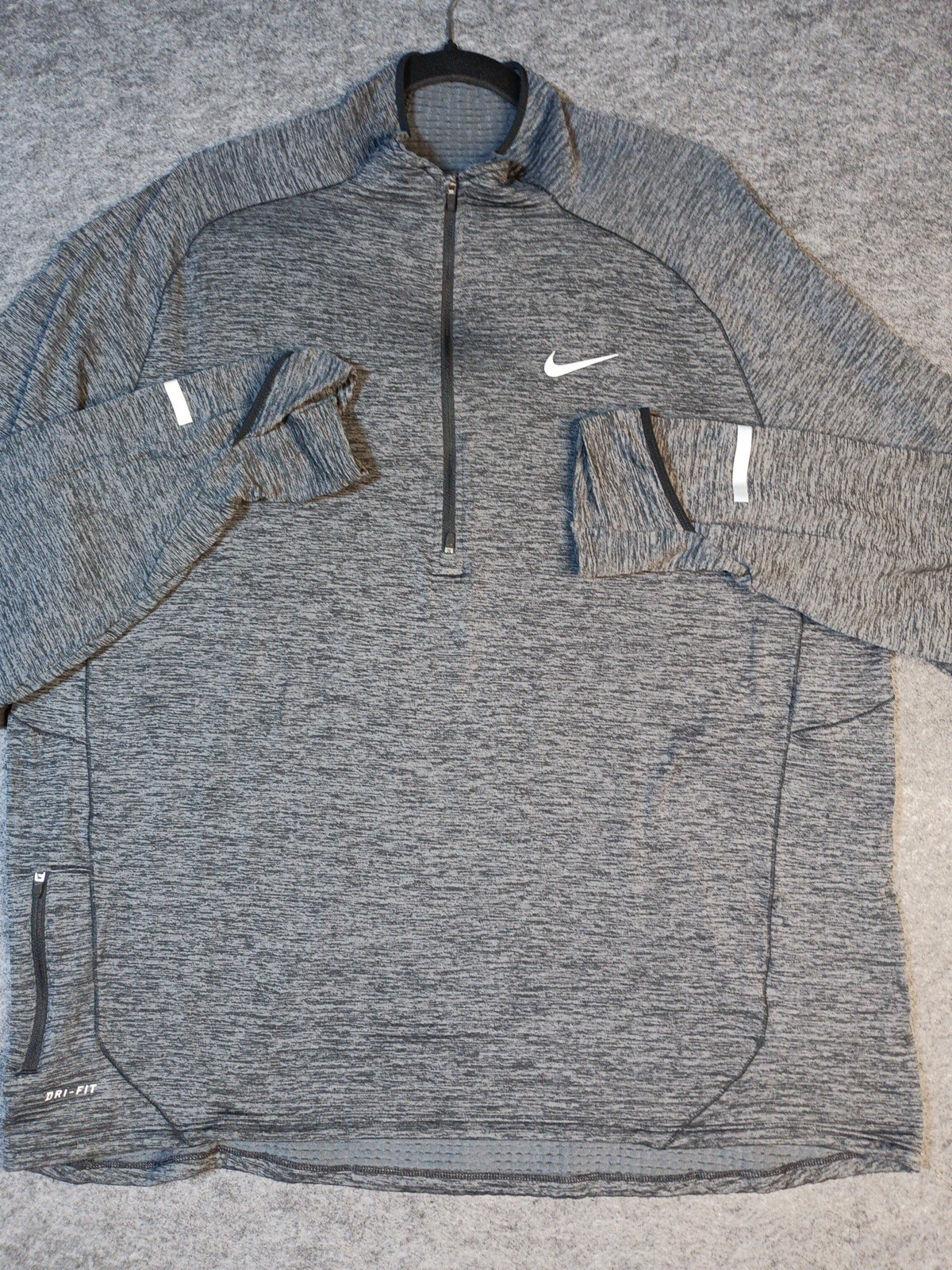 Nike Men’s Grey 1/4 Zip Pullover Size 2XL Dri-Fit With Waffle Lining gallery