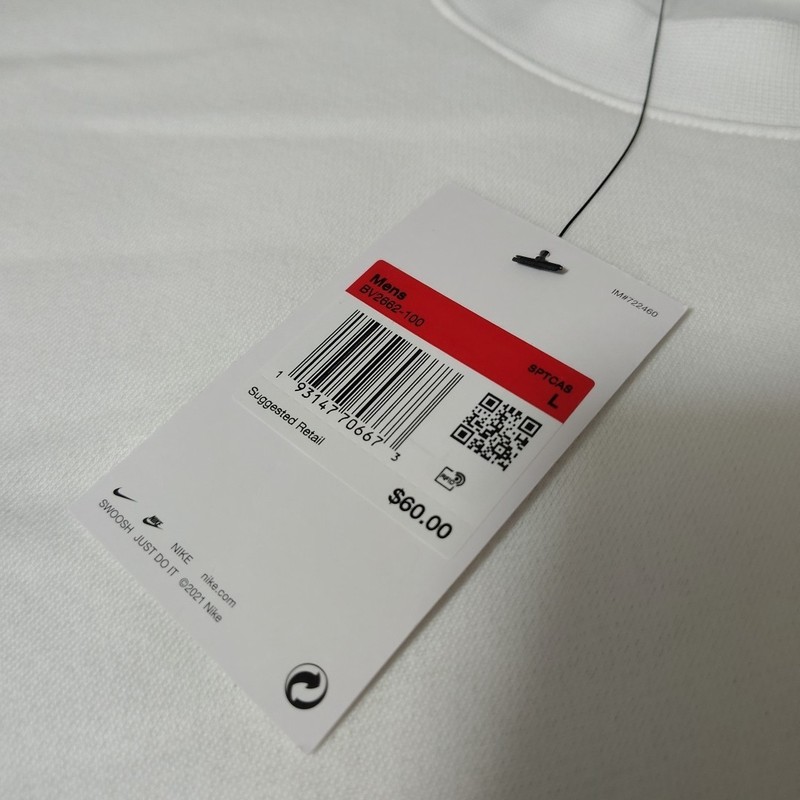 Nike Men's L Crewneck Sweatshirt Classic Logo Pullover Casual White BV2662-100 gallery