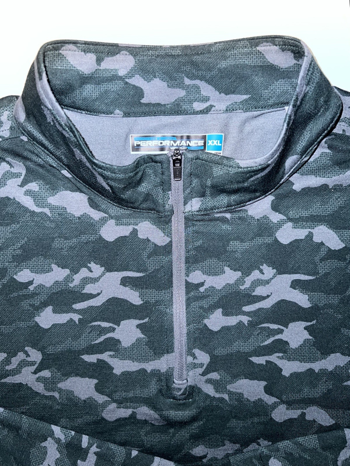 Roundtree & Yorke Men’s 2XL Performance Stretch Green Camo 1/4 Zip Pullover gallery
