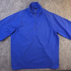 Zero Restriction Quarter Zip Pullover Large Short Sleeve Blue Solid Golf Stretch