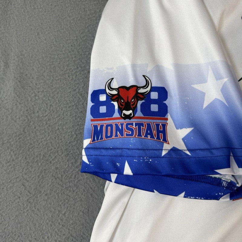 Monstah Dart Jersey USA Themed Mens XXL Red White & Blue Shooting Darts Bullseye gallery