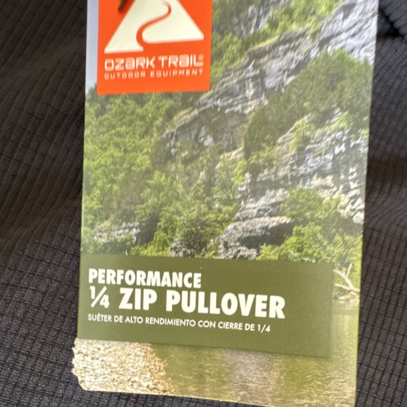 **NWT**Ozark Trail 1/4 Zip Pullover Rich Black Men's L, Moisture Wicking gallery