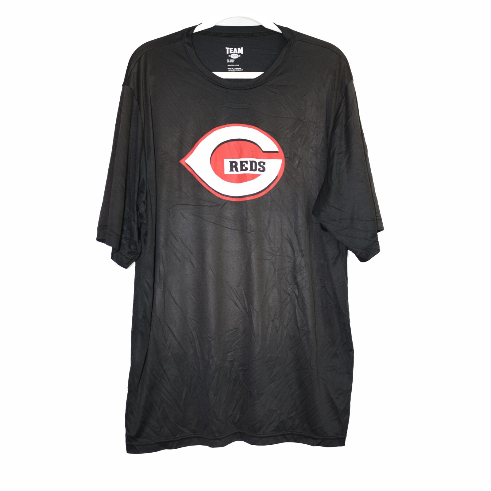 Team 365 Men Black Graphic T-Shirt Cincinnati Reds Baseball Short Sleeve Sz 2XL gallery