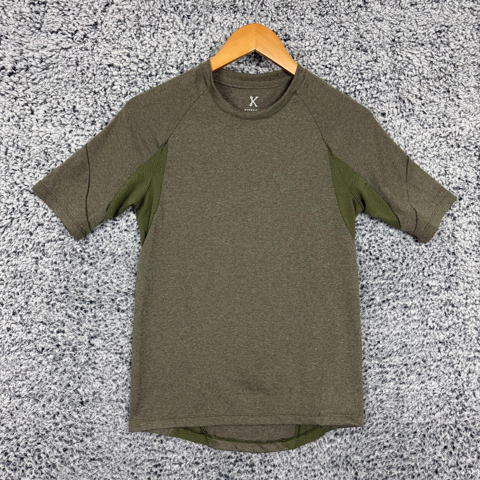 Kitsbow Shirt Mens XXS Green Performance Cycling Raglan Mesh Short Sleeve USA gallery