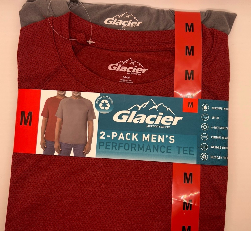 Glacier Performance 2 Pack Men's UPF 30 Performance Tee Shirt