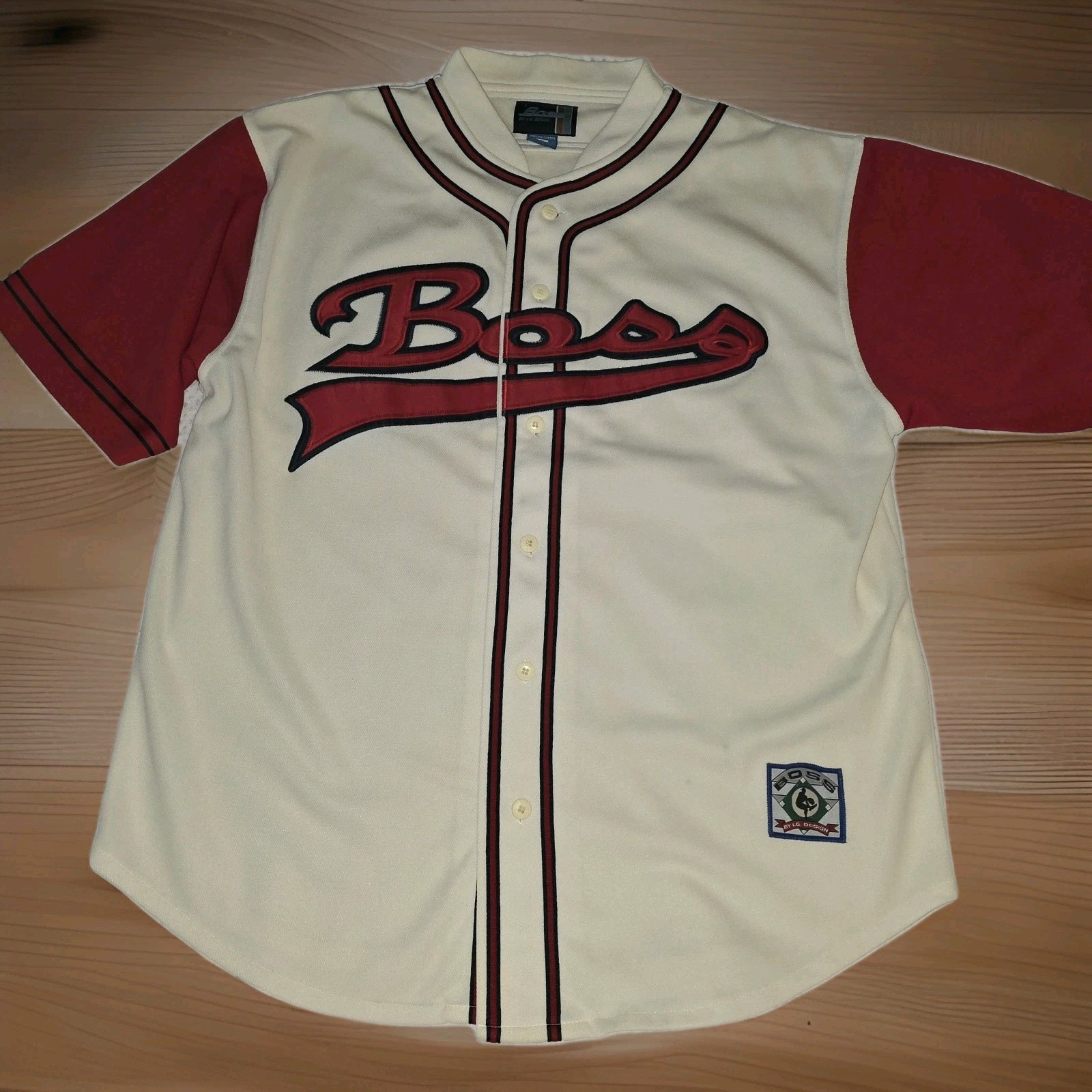 Vintage 90’s Boss By Ig Design Script Embroidered Hip Hop Baseball Jersey Sz L gallery