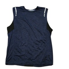 Ideology Mens Training Tank Top Navy Blue Space Dye Mesh Activewear Size L NEW