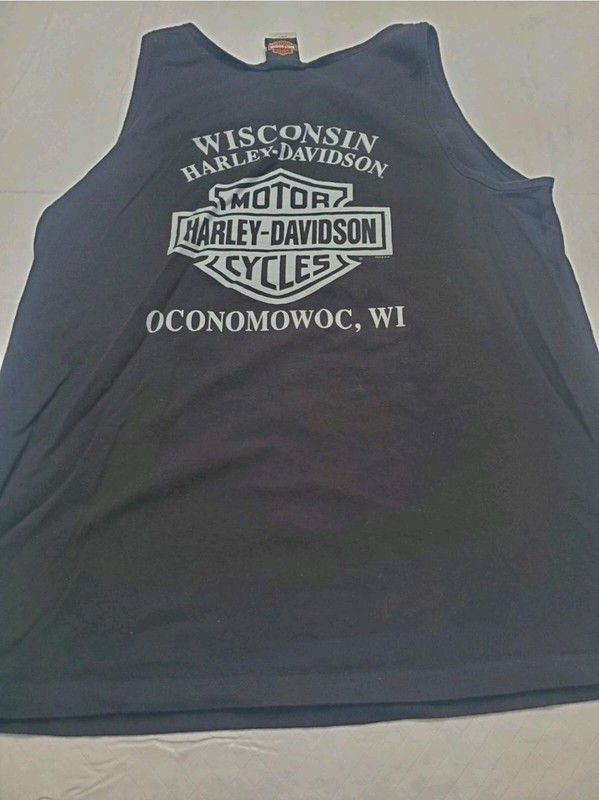 Harley Davidson Shirt Mens Large Black Graphic Tank Sleeveless Wisconsin 2021 gallery