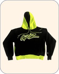 GRiZ – Double-Hooded “Sportsball Warmup” Pullover Hoodie in Black Slime Size 2XL