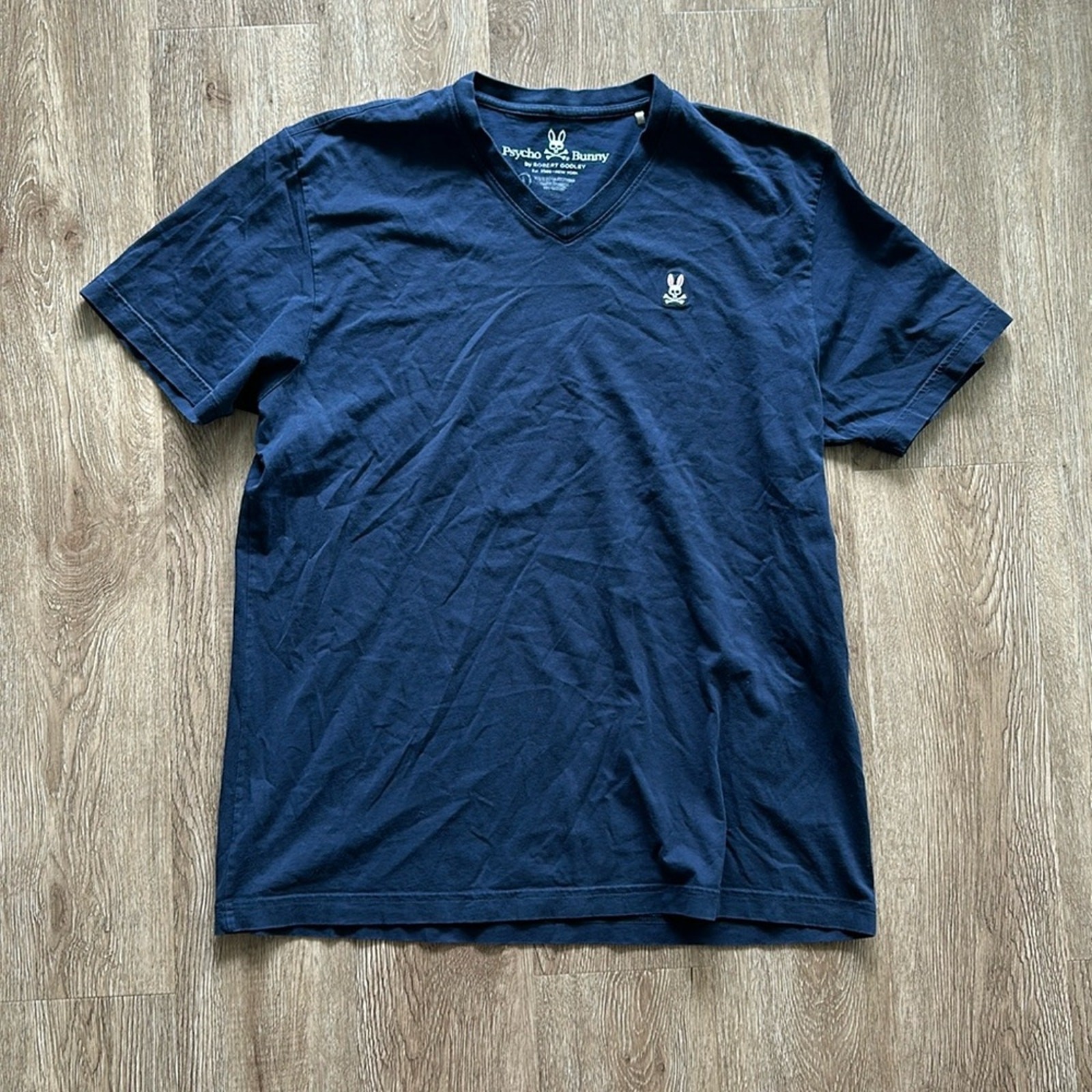 Psycho Bunny Classic V-Neck Short Sleeve T-Shirt Navy Blue Size 6 Large gallery