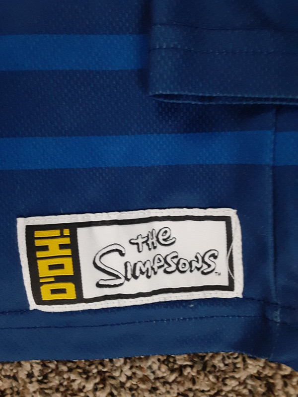 The Simpsons Adult Small Double-Sided Bart Homer Marge AOP Hockey Jersey Striped gallery