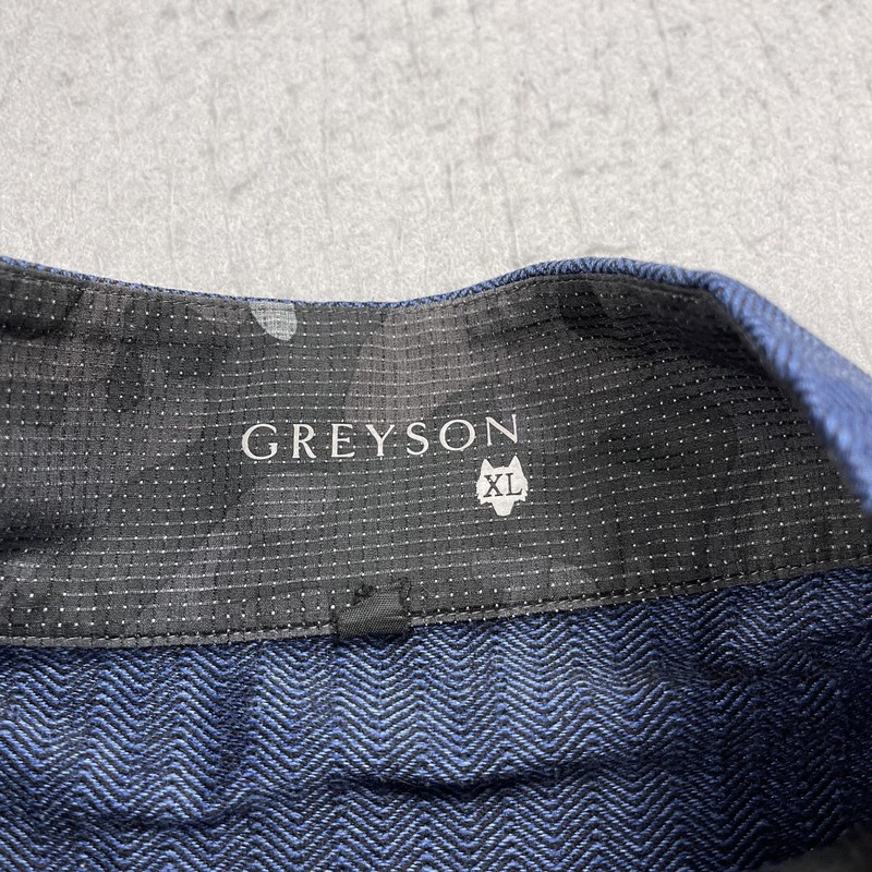 Greyson Golf Jacket Mens XL Blue Herringbone Tate 1/4 Quarter Zip Pullover gallery
