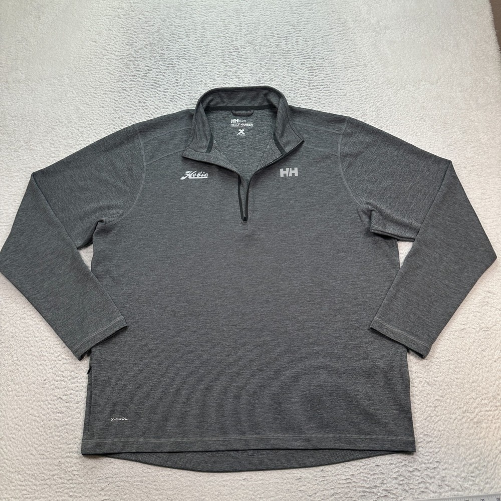 Helly Hansen Pullover Shirt Mens XL Gray X-Cool 1/4 Zip Longsleeve Hobie