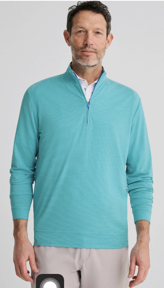 Johnnie-O Vaughn Large Maverick Blue 1/4 Zip golf Pullover NEW JMKO1890 $118