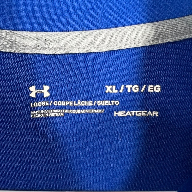 Under Armour Pullover Shirt Mens XL Extra Large Blue Long Sleeve 1/4 Zip Heat gallery