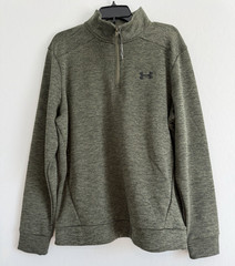 Under Armour ColdGear Men’s Green 1/4 Zip Fleece Pullover Mock Neck Size L