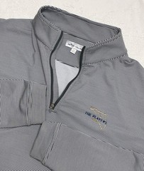 Peter Millar 1/4 Zip Performance Pullover The Players 2023 Gray White Striped