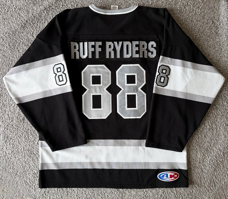 Rare Y2K DMX Ruff Ryders Authentic Athletic Knit Hip Hop Hockey Jersey Men’s XL gallery