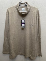 Callaway Men’s Beige 1/4 Zip Pullover 2XL Mock Neck Long Sleeve UPF50 NWT $88