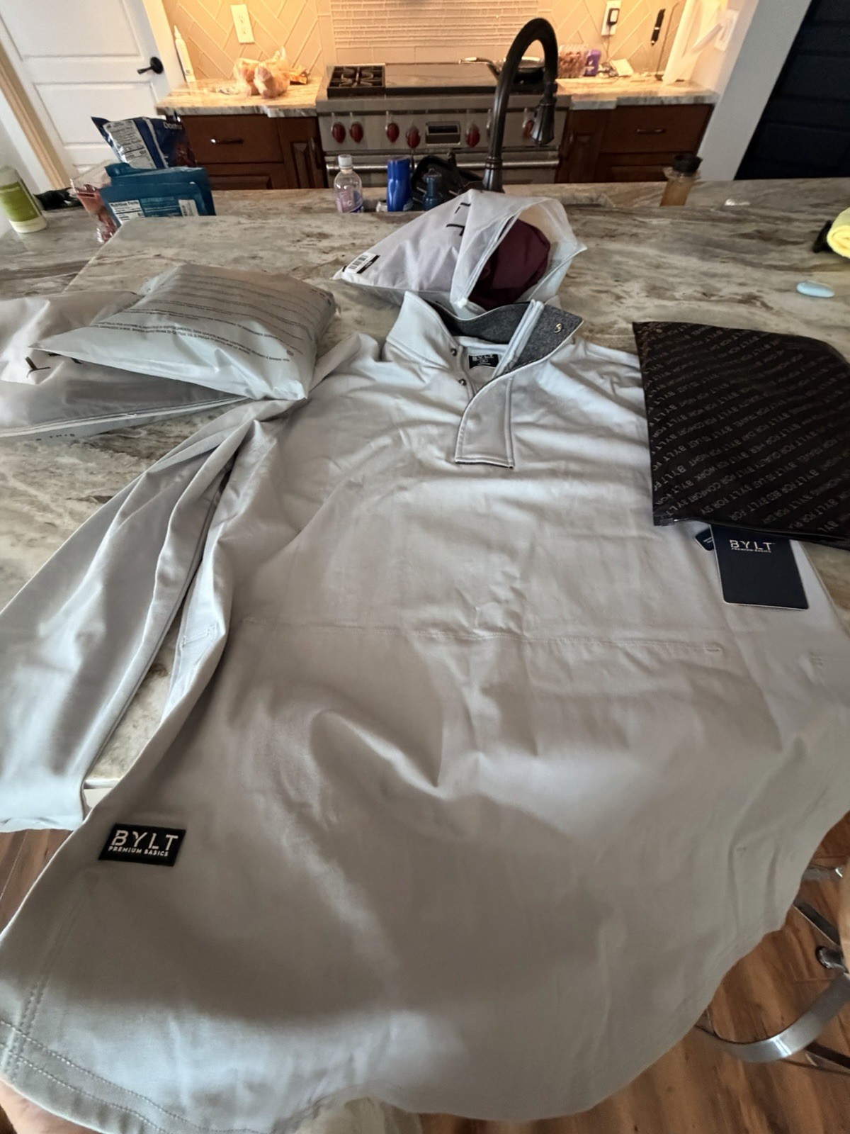 BYLT Elite+ Fairway Drop-Cut Pullover Heather Grey XL Collared Golf Long Sleeve gallery