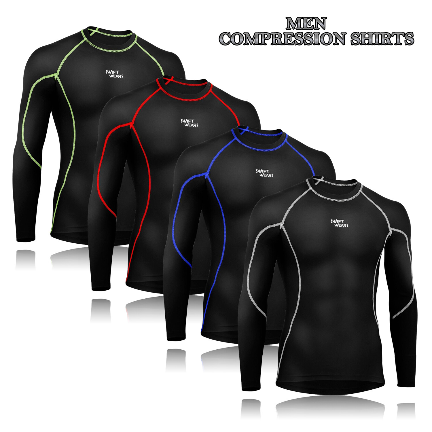 Men Compression Armor Base Layer Top Long Sleeve Thermal Gym Sport Shirt Cycling gallery