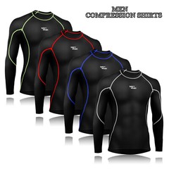 Men Compression Armor Base Layer Top Long Sleeve Thermal Gym Sport Shirt Cycling