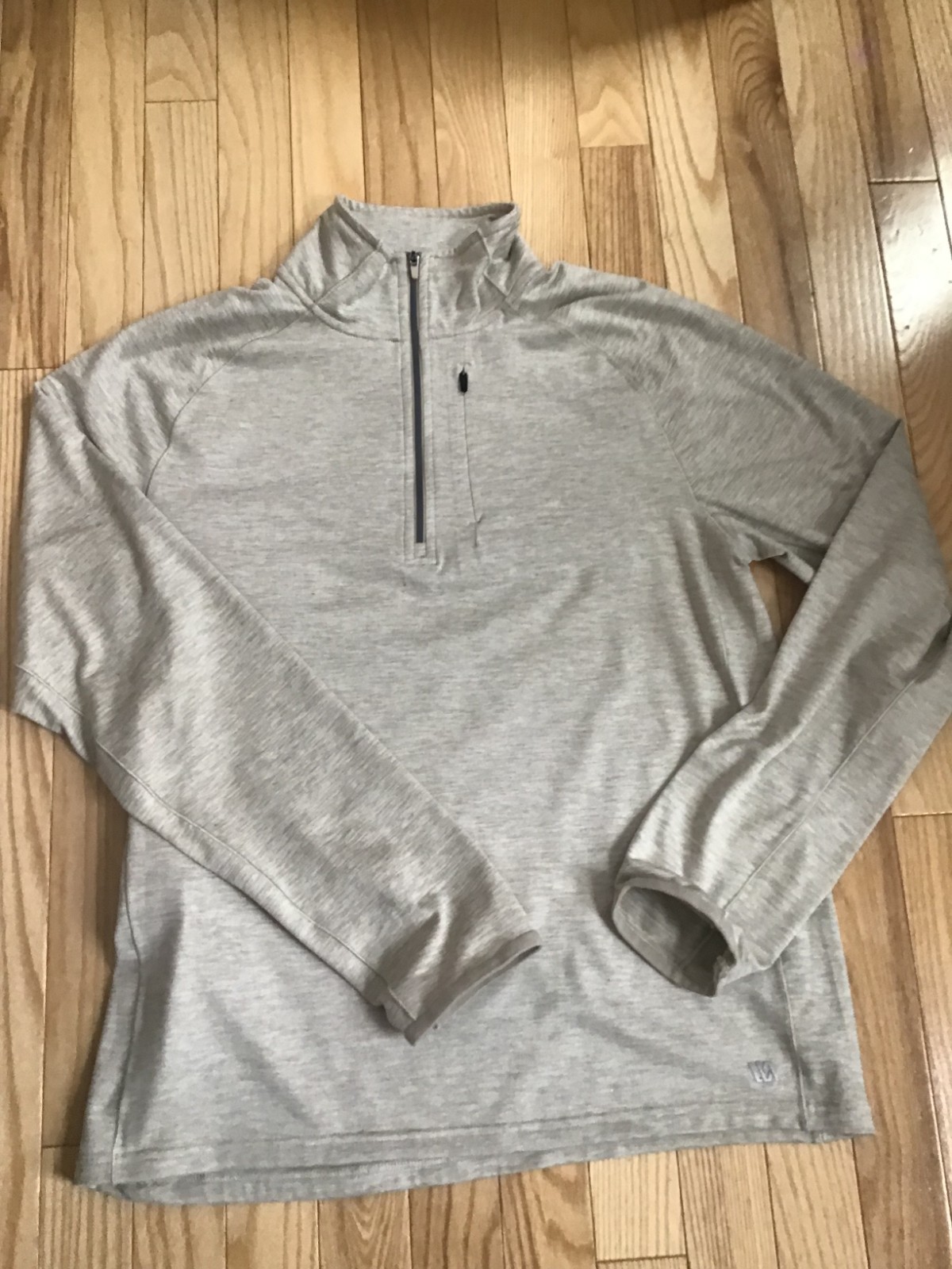 VRST Men's Golf Long Sleeve 1/4 zip Pullover Mock Neck Small Heathered Taupe gallery