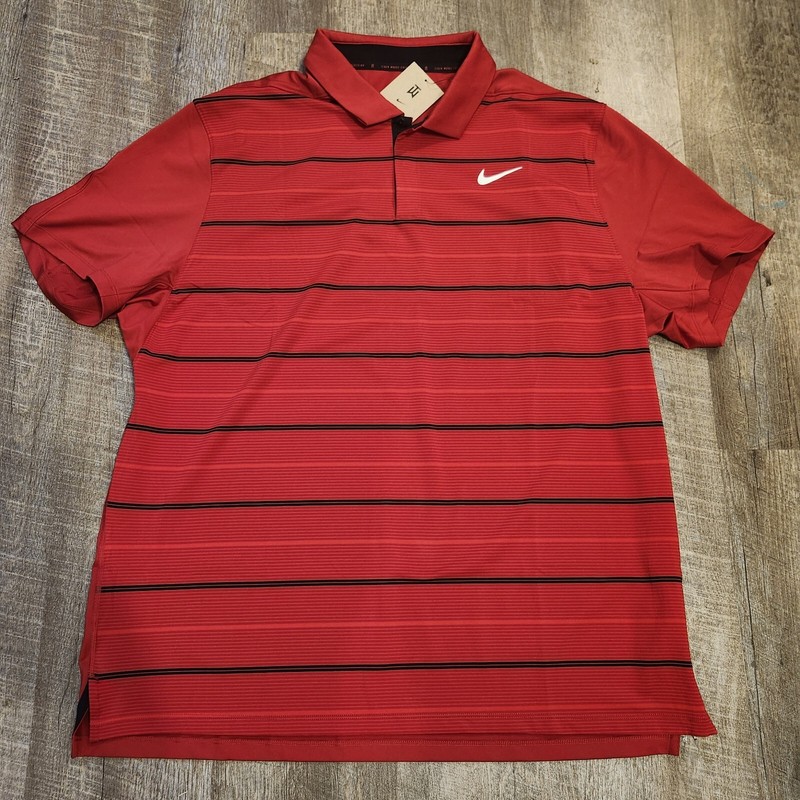 Nike Golf Tiger Woods Collection Striped Polo DR5318 687 Sunday Red Sz L gallery