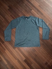 Real Essentials Men’s Long Sleeve Crew Neck T-Shirt Dark Green XL