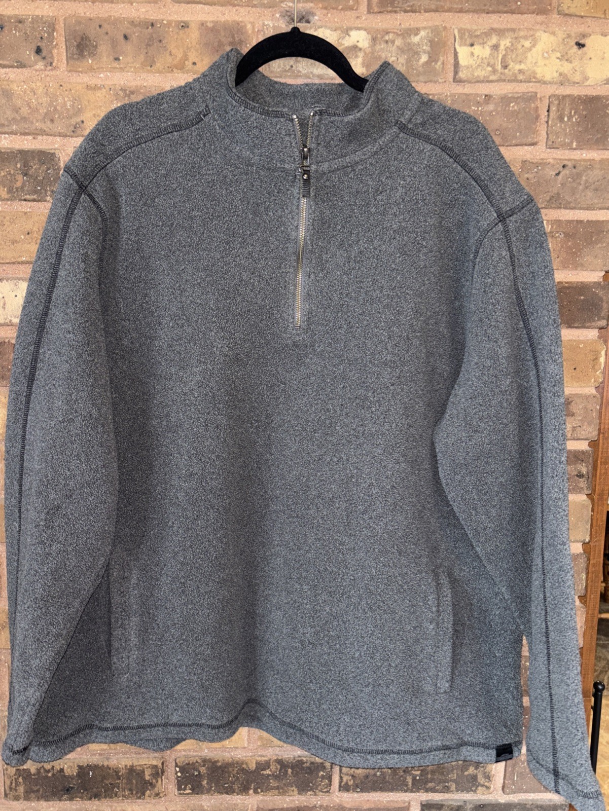 Harley Davidson 1/4 Zip Jacket Fleece Gray Black Pullover Shirt Size XL Mens 54” gallery
