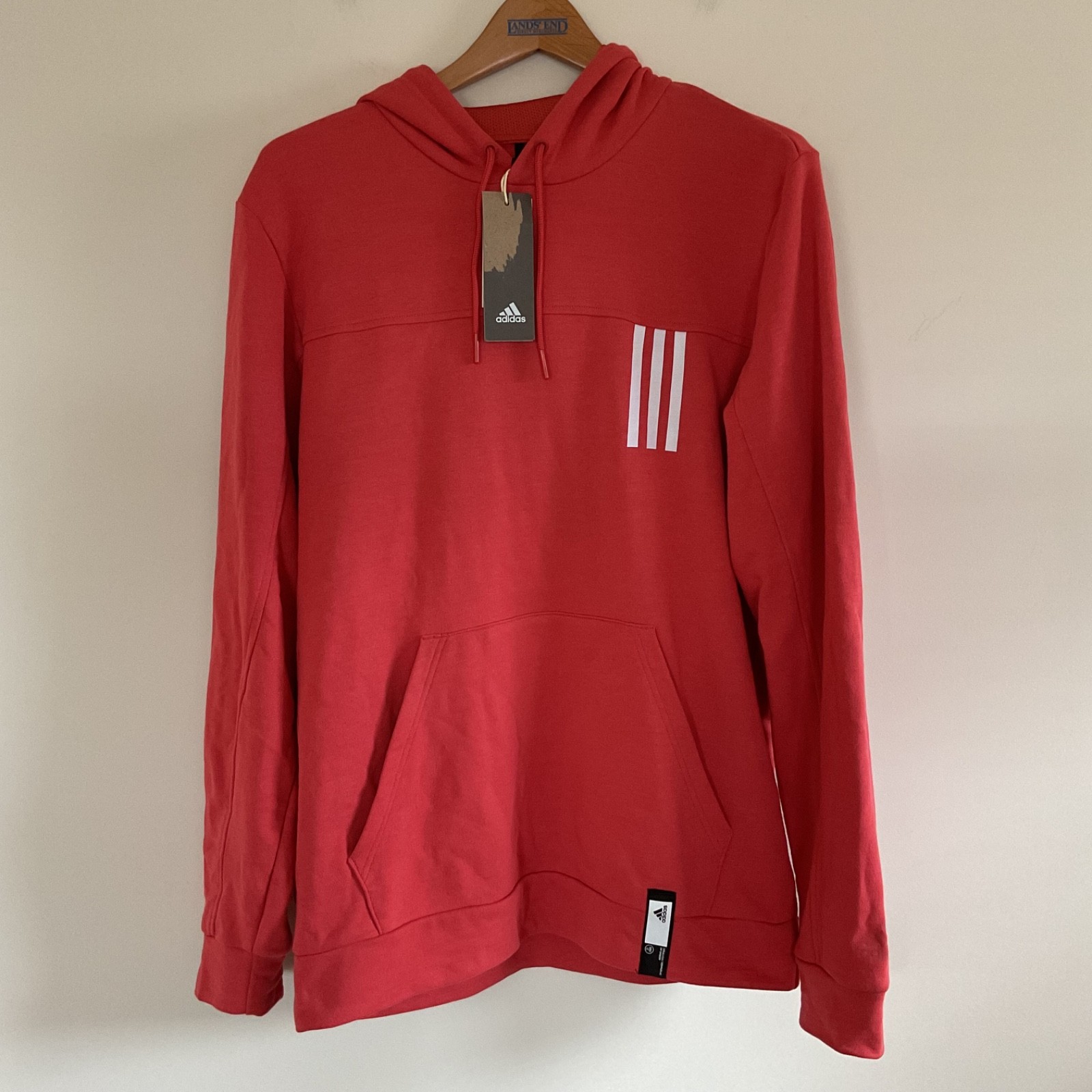 NWT MENS ADIDAS GT6210 POST GAME LITE LOOSE FIT CREW RED HOODIE Sz M Gorpcore gallery