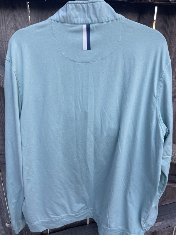 Rhoback Men’s Performance Quarter Zip Pullover Light Blue Heather Dog Logo Golf gallery