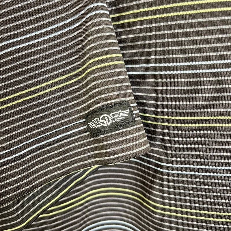 Straight Down Mens Performance Golf Polo Shirt Stripe Size Large gallery