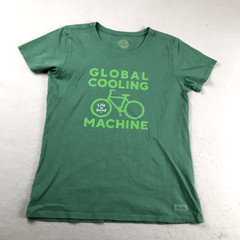 Life Is Good Shirt Mens Medium Green Short Sleeves Classic Fit Crusher Tee Cycle
