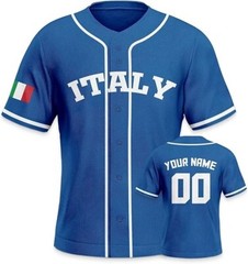 Custom Men/Women Italy Baseball Jersey Hip Hop Party Birthday Wedding Cosplay