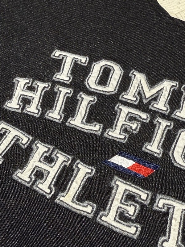 Vintage 1990s Tommy Hilfiger Athletics Embroidered Black Hockey Jersey Size XL gallery